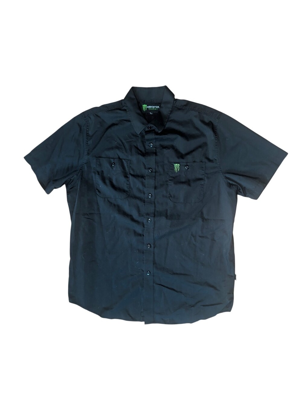 Monster Energy Drink Grunge Goth Emo Edgy Button Up Men's T-shirt Size XL